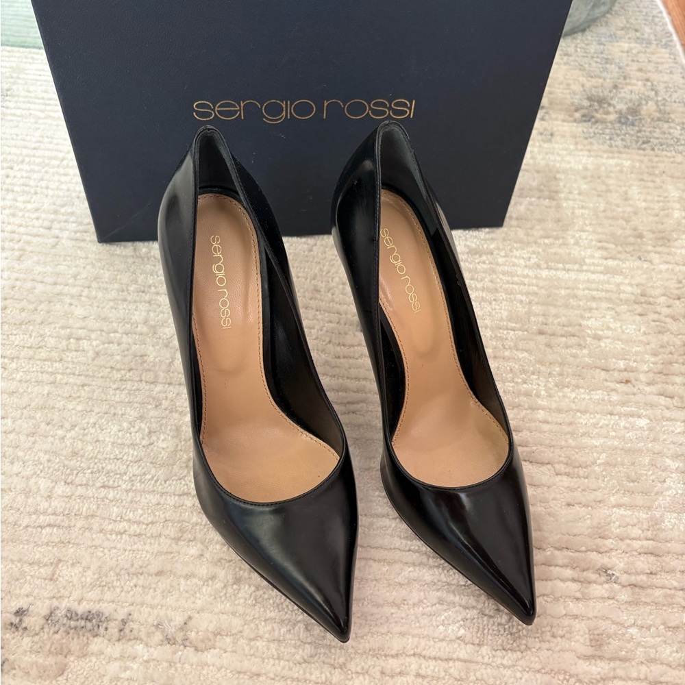 Sergio Rossi Black Pointed Toe Stiletto Heels